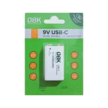 باتری کتابی شارژی 9 ولت تایپ سی مدل DBK 1200